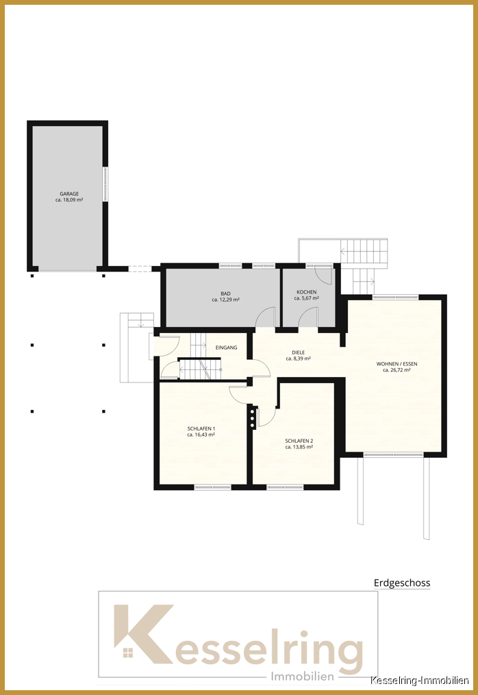 Erdgeschoss Einfamilienhaus Wiesbaden / Bierstadt